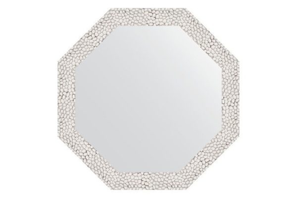 Зеркало настенное в багетной раме EVOFORM Octagon BY 3676, чеканка белая 48.2х48.2 см