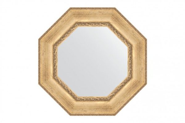 Зеркало настенное в багетной раме EVOFORM Octagon BY 7390, состаренное серебро с орнаментом 67х67 см