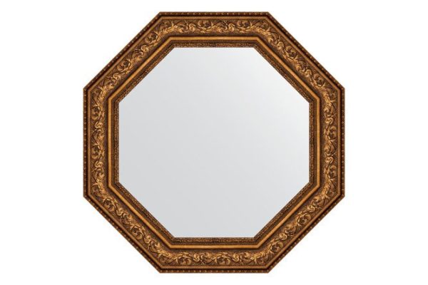 Зеркало настенное в багетной раме EVOFORM Octagon BY 3858, виньетка состаренная бронза 80.6х80.6 см