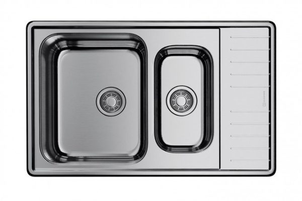Мойка врезная с крылом OMOIKIRI Sagami 79-2-IN 4993733, нержавеющая сталь 79х50х18 см