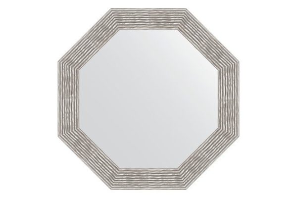 Зеркало настенное в багетной раме EVOFORM Octagon BY 3810, волна хром 76.6х76.6 см