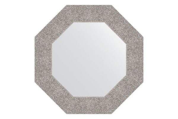 Зеркало настенное в багетной раме EVOFORM Octagon BY 3802, чеканка серебряная 56.6х56.6 см