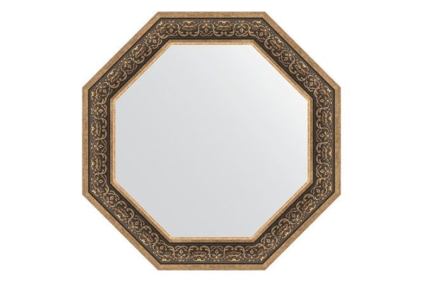Зеркало настенное в багетной раме EVOFORM Octagon BY 3843, вензель серебряный 79.4х79.4 см