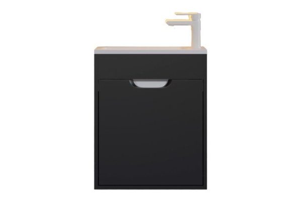 Тумба подвесная Modul 50 см, цвет каркаса чёрный матовый, фасада чёрный матовый