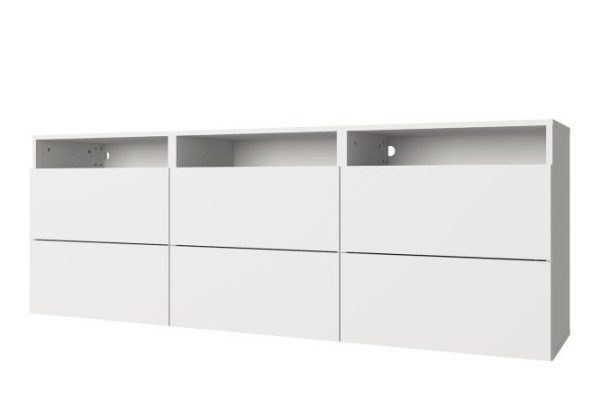 Тумба 3 полки и 6 ящиков Оскар 180х64 с push to open