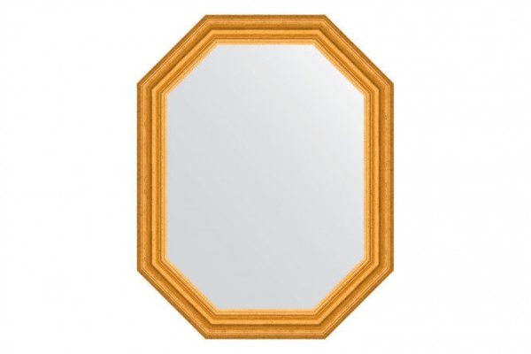 Зеркало настенное в багетной раме EVOFORM Polygon BY 7082, состаренное золото 57х72 см