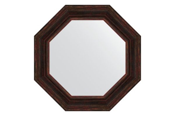 Зеркало настенное в багетной раме EVOFORM Octagon BY 3827, тёмный прованс 69.2х69.2 см