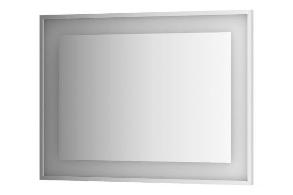 Зеркало настенное в багетной раме EVOFORM Ledside хром со встроенным LED-светильником, BY 2205 100х75 см