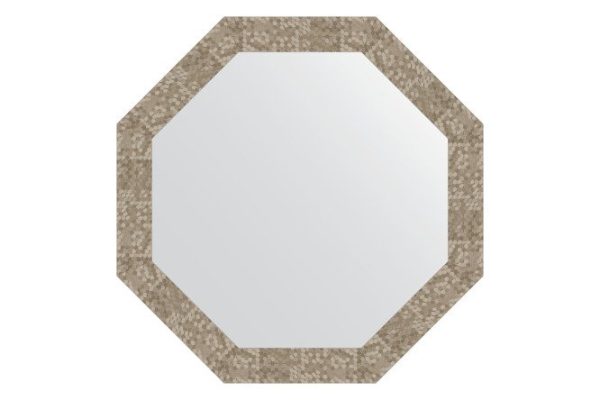 Зеркало настенное в багетной раме EVOFORM Octagon BY 3750, соты титан 73х73 см