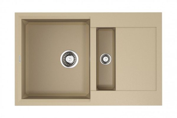 Мойка врезная с крылом OMOIKIRI Sakaime 78-2-CH 4993237, шампань 78х50х22 см