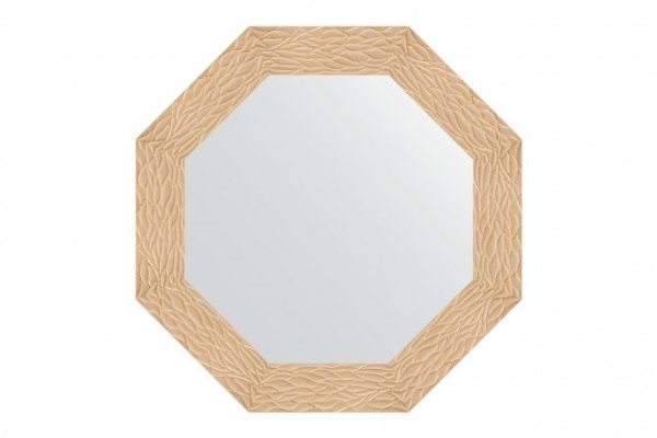 Зеркало настенное в багетной раме EVOFORM Octagon BY 7349, золотые дюны 71х71 см