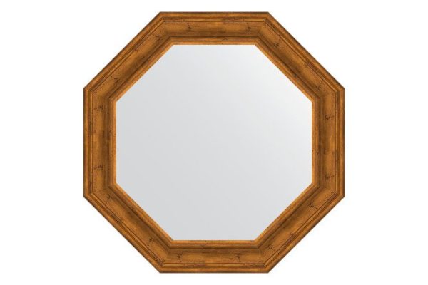 Зеркало настенное в багетной раме EVOFORM Octagon BY 3825, травленая бронза 79.2х79.2 см