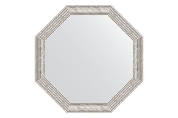 Зеркало настенное в багетной раме EVOFORM Octagon BY 3682, волна алюминий 48.2х48.2 см