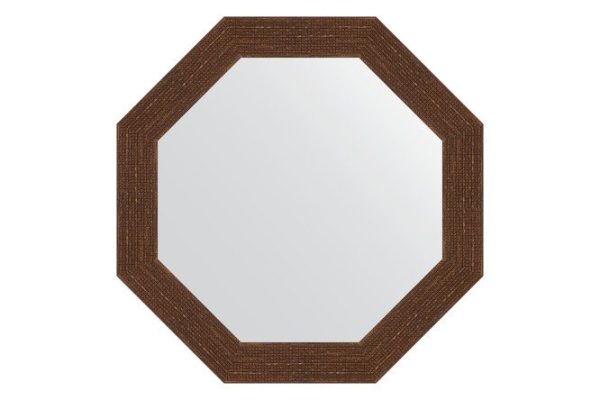 Зеркало настенное в багетной раме EVOFORM Octagon BY 3740, мозаика античная медь 63х63 см