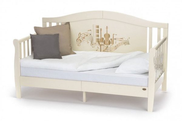 Кровать-диван детская Stanzione Verona Div Musica Vaniglia 80х160 см цвет ваниль