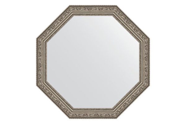 Зеркало настенное в багетной раме EVOFORM Octagon BY 3692, виньетка состаренное серебро 60.4х60.4 см