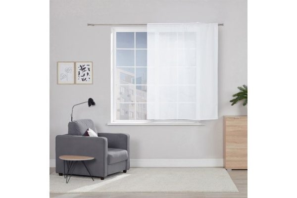 Тюль для кухни MICASA Elma 150х180 см, 1 шт., цвет белый