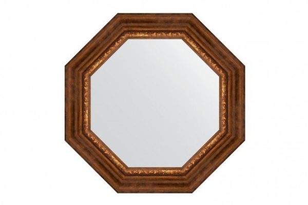 Зеркало настенное в багетной раме EVOFORM Octagon BY 7344, римская бронза 61х61 см
