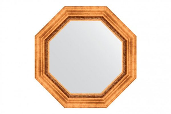 Зеркало настенное в багетной раме EVOFORM Octagon BY 7340, римское золото 61х61 см