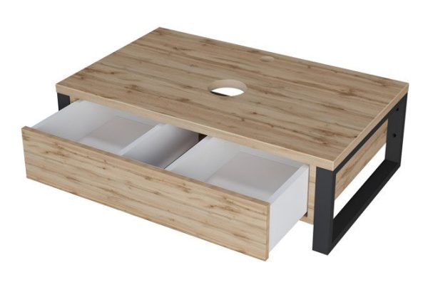 Тумба 1Marka Grunge Loft 80 см, цвет дуб Вотан, чёрный