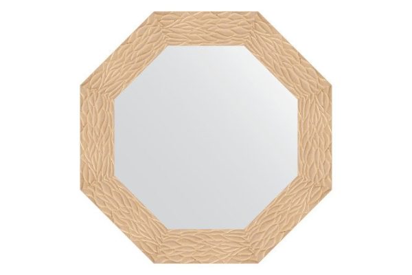 Зеркало настенное в багетной раме EVOFORM Octagon BY 3797, золотые дюны 66.6х66.6 см