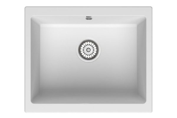 Мойка кухонная врезная POINT Сидли 55 PN3007W, белый 55х46х22 см