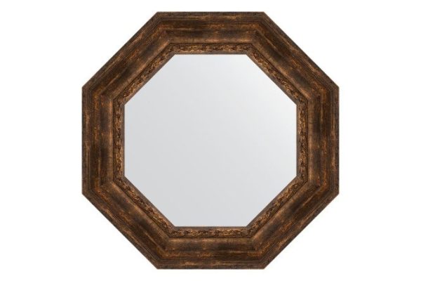 Зеркало настенное в багетной раме EVOFORM Octagon BY 3863, состаренное дерево с орнаментом 72.6х72.6 см