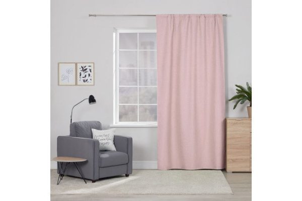 Штора на ленте ESTUDI BLANCO Rebecca 150х275 см, 1 шт., цвет розовый