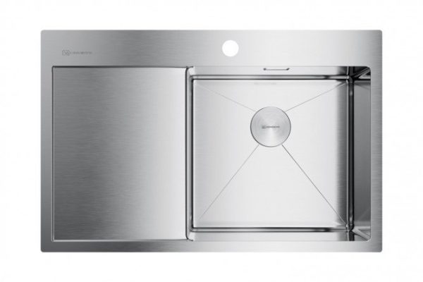 Мойка врезная с крылом OMOIKIRI Akisame 78-IN-R 4973061, нержавеющая сталь 78х51х20 см