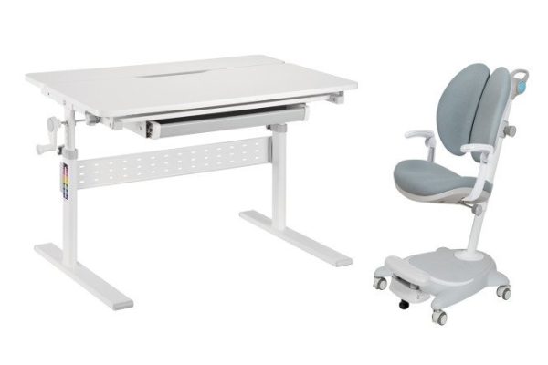 Комплект мебели парта FunDesk Colore Grey и кресло с подлокотниками Cubby Arnica Grey