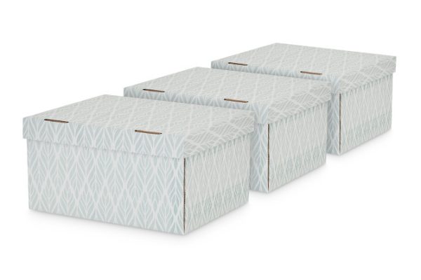 Набор коробок с крышкой Листья фисташковые для хранения вещей 32x17x26 см, 14 л