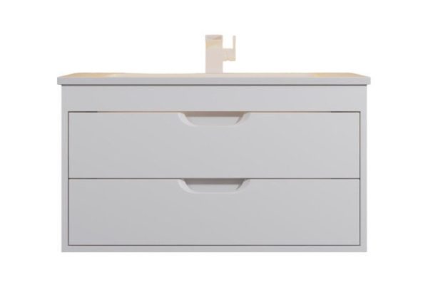 Тумба подвесная Modul 75.8 см, цвет каркаса белый матовый, фасада белый матовый