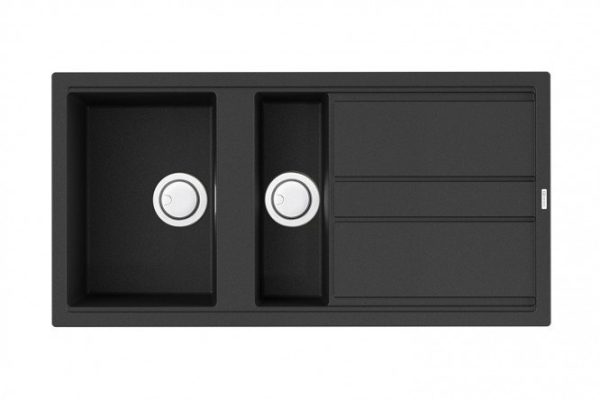 Мойка врезная с крылом OMOIKIRI Kitagawa 100-2-GB 4993805, графит 100х51х20 см