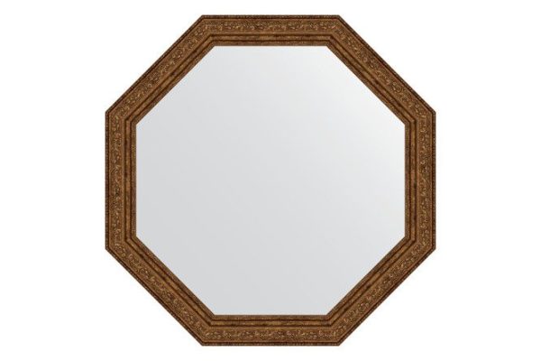 Зеркало настенное в багетной раме EVOFORM Octagon BY 3695, виньетка состаренная бронза 60.4х60.4 см