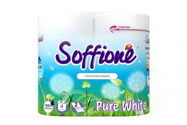 Туалетная бумага 2-слойная Pure White