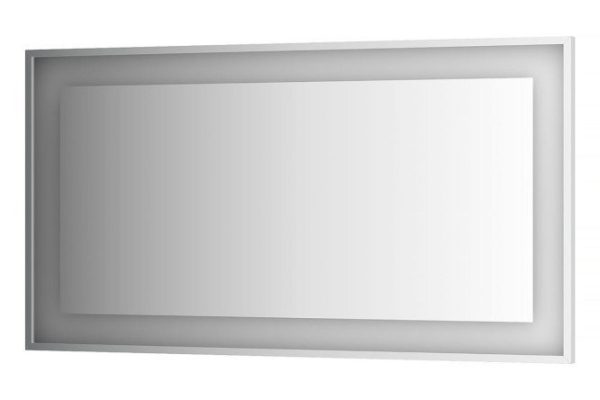 Зеркало настенное в багетной раме EVOFORM Ledside хром со встроенным LED-светильником, BY 2209 140х75 см
