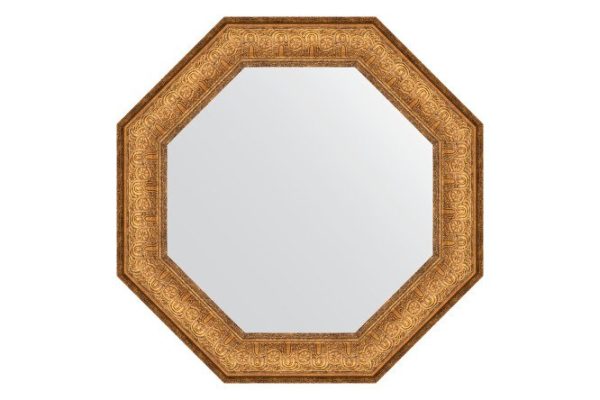 Зеркало настенное в багетной раме EVOFORM Octagon BY 3760, медный эльдорадо 53.6х53.6 см