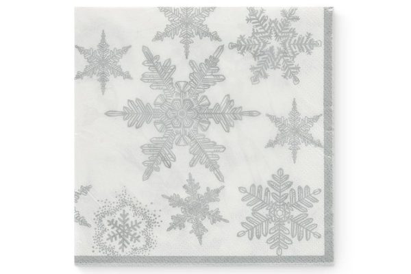 Салфетки трёхслойные Silver snowflakes