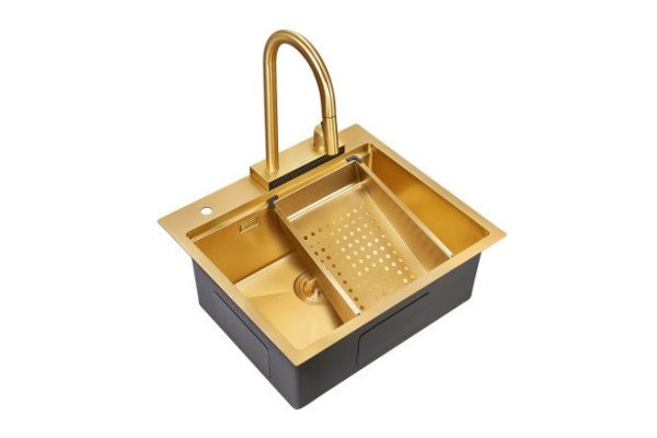 Мойка врезная со смесителем MILACIO Steel Denia 57 MC.77408 50х57х22.5 см