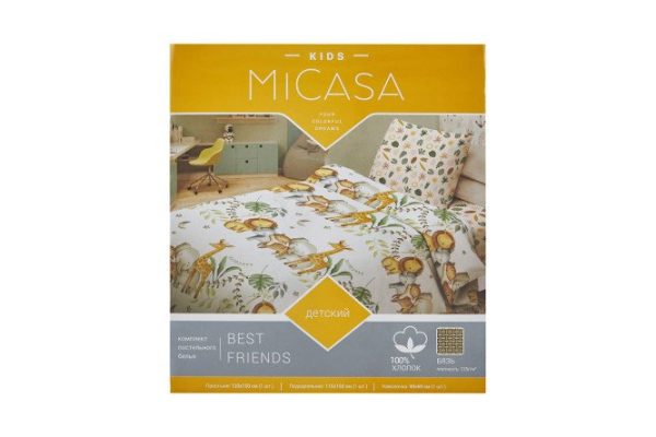 Комплект постельного белья детский MICASA Best friends Бязь, 115х150 см