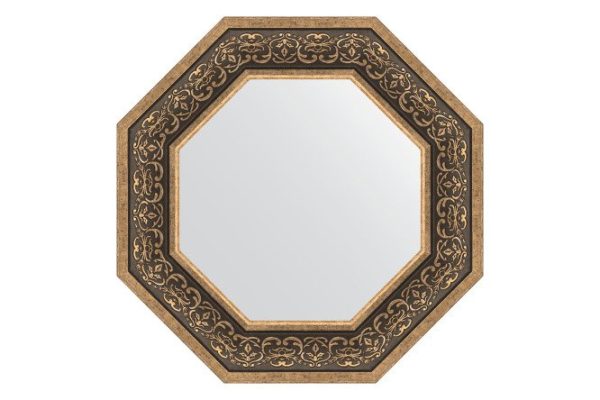 Зеркало настенное в багетной раме EVOFORM Octagon BY 3841, вензель серебряный 59.4х59.4 см