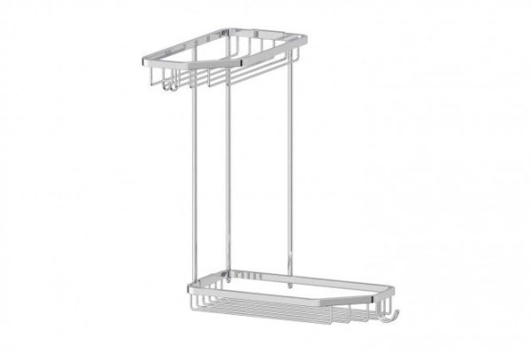 Полочка-решётка угловая 2-ярусная с крючками FBS Ryna 22x28.5x22 см