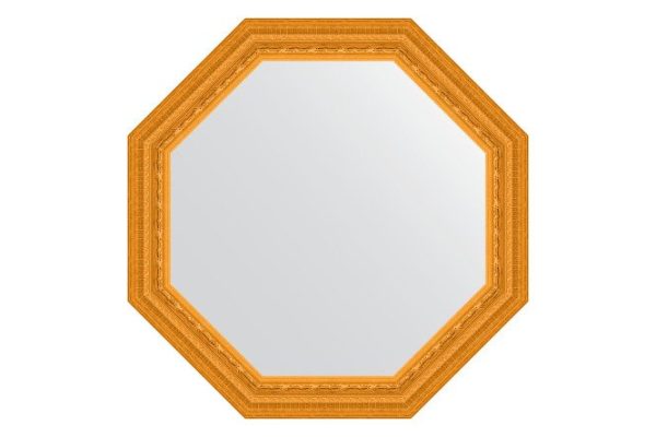 Зеркало настенное в багетной раме EVOFORM Octagon BY 3765, сусальное золото 74.8х74.8 см