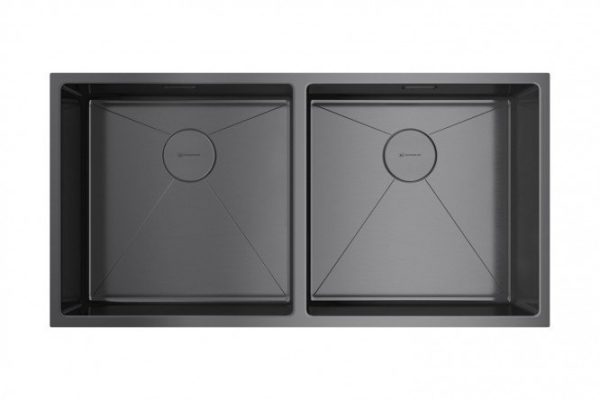Мойка врезная OMOIKIRI Taki 86-2-U/IF-GM 4993793, вороненая сталь 86.5х44х20 см