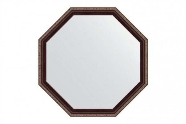Зеркало настенное в багетной раме EVOFORM Octagon BY 3867, махагон с орнаментом 69х69 см