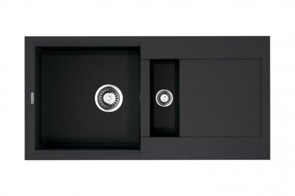 Мойка врезная с крылом OMOIKIRI Sakaime 86-2-BL 4993117, чёрный 86х46.5х21 см