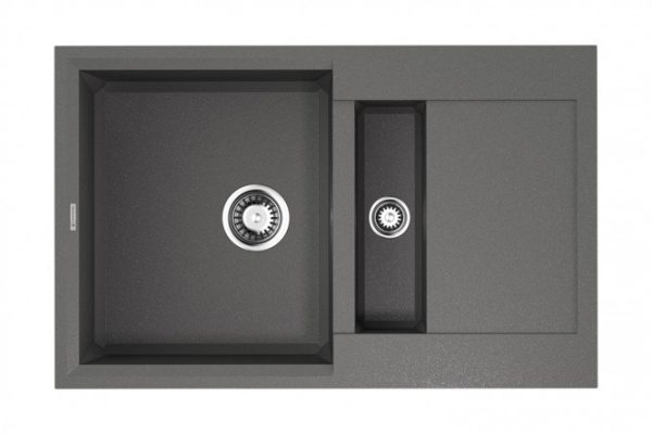 Мойка врезная с крылом OMOIKIRI Sakaime 78-2-PL 4993199, платина 78х50х22 см