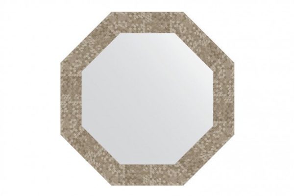 Зеркало настенное в багетной раме EVOFORM Octagon BY 7310, соты титан 57х57 см