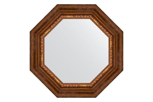 Зеркало настенное в багетной раме EVOFORM Octagon BY 3790, римская бронза 56.6х56.6 см