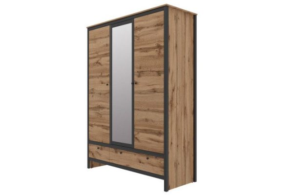 Шкаф Loft 165,4х220,1х60,9 см дуб вотан, чёрный
